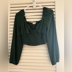 Pac Sun/ L.A. Hearts Green Cropped Blouse